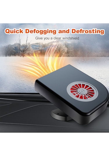 Reedark 12v/24v Araç Isıtıcı - Taşınabilir Hızlı Defrost Ve Sis Çözücü - Siyah