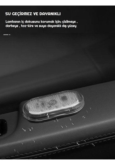 Dokunmatik Sensörlü Mini 6 Led Torpido Lambası Taşınabilir USB Şarjlı Mıknatıslı