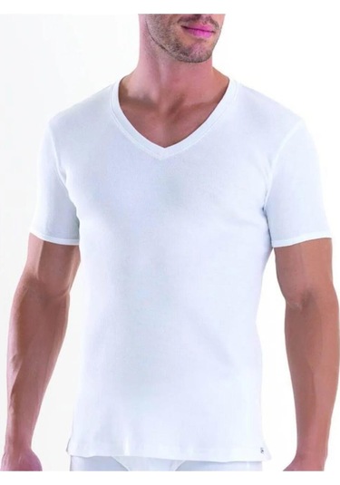Blackspade Erkek V Yaka Yarım Kol Fanila 2 Li Paket 9671 Beyaz