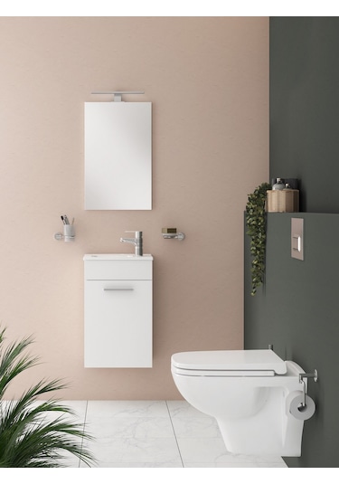 Vitra Mia 75022 Banyo Dolabı Seti Kapaklı 40 Cm Parlak Beyaz Çok Renkli