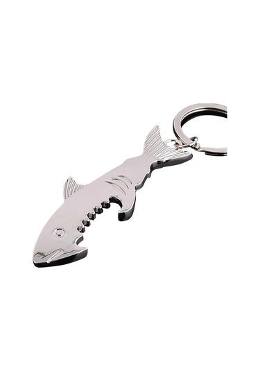 Liangmei Köpekbalığı Şekilli Şişe Açacağı Anahtarlık Şekilli Ahşap