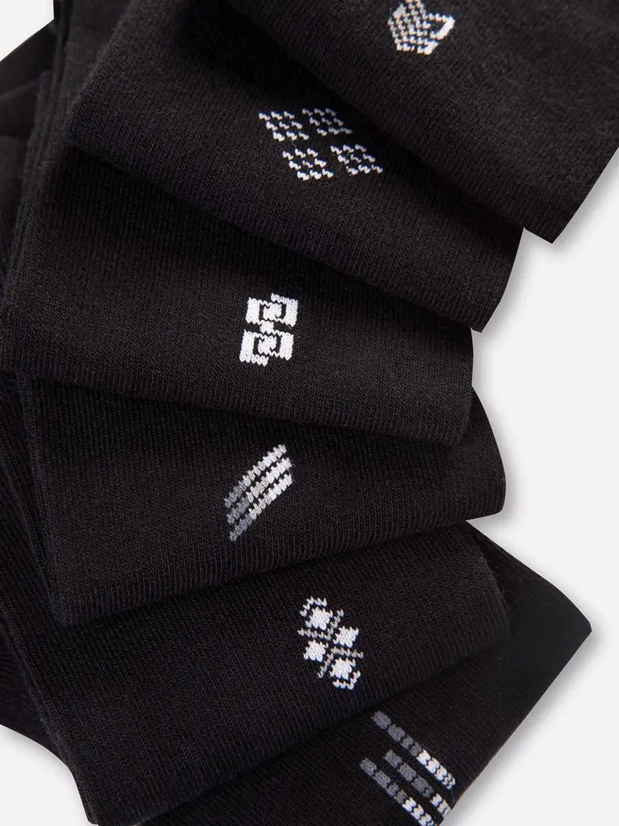 Happyfox Yüksek Bilekli Çoraplar 6 Çift Set 169524324 Siyah
