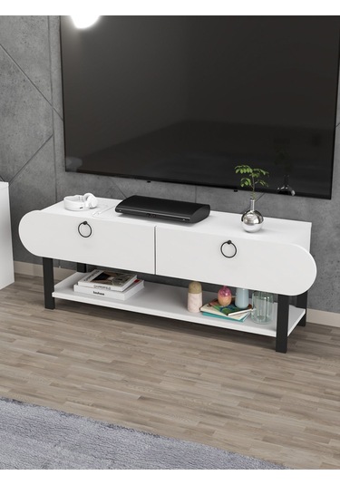 Tv Sehpası Ünitesi Tekli Orta Sehpa 3'lü Zigon Sehpa Set Üç Ürün Beyaz Beyaz