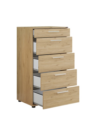 Trendline 5 Çekmeceli Şifonyer - Florida Meşe 60x108x44 Cm