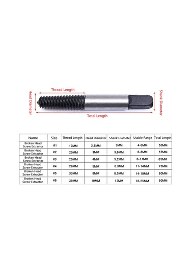 6 Adet/takım Vida Çıkarıcı Tırtıklı Dişli Kare Kafa