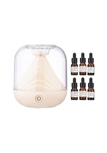Hangfox Beyaz Ev Odası Nemlendirici: 700ml Büyük Kapasite, 1800mah Usb Şarjlı, Islak Işık Ve 6 Adet Uçucu Yağ İçeren Hava Nemleyici
