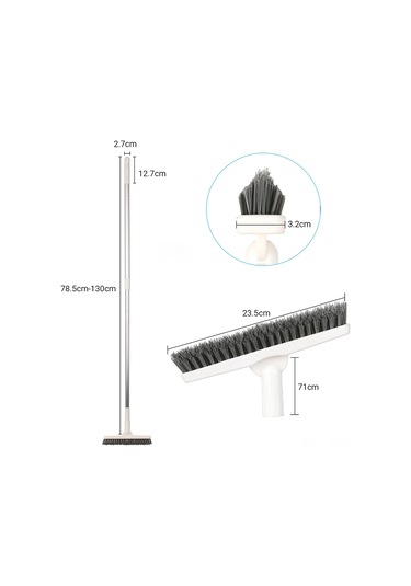 Springsun Alüminyum Ayarlanabilir Köşe Temizleme Fırçası, 180 Derece Dönebilir, Sökülebilir Tasarım, 78-130cm Uzunluk