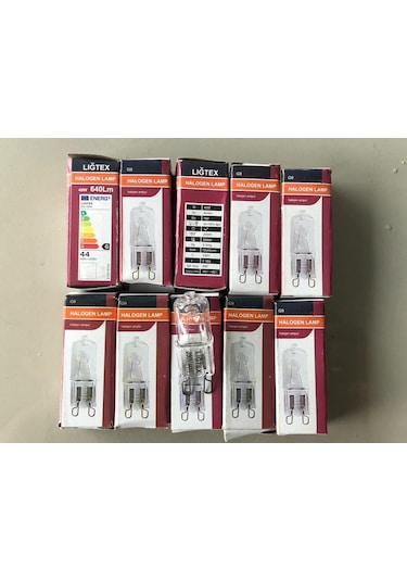 10 Adet G9 Halojen Lamba 220v 40w 640 Lümen Şeffaf