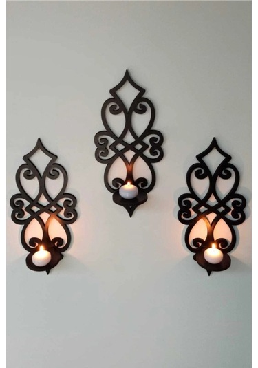 Ahşap 8mm Mdflam Duvar Mumluğu