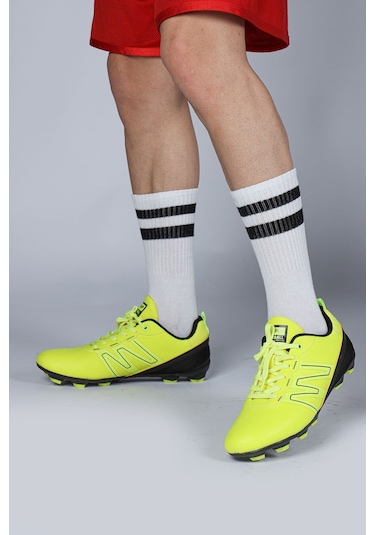 Jump 28524 Neon Yeşil - Siyah Çim Halı Saha Krampon Futbol Ayakkabısı