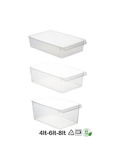 Porsima 6 Adet Kapaklı Dolap İçi Ve Buzdolabı İçi Düzenleyici ŞEFFAF