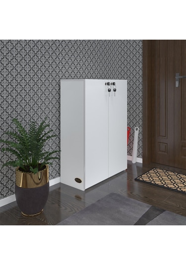 Kenzlife Ayakkabılık Ayakkabı Dolabı Kilitli Be Real Byz 100 70 32 Kapaklı Arkalıklı Ofis Dolabı