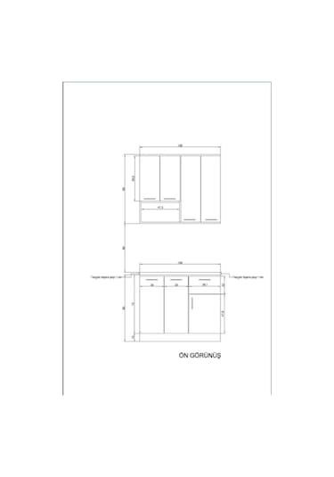 Antrasit Gövde -ahşap Detaylı Mutfak Dolabı Alt -üst Modül