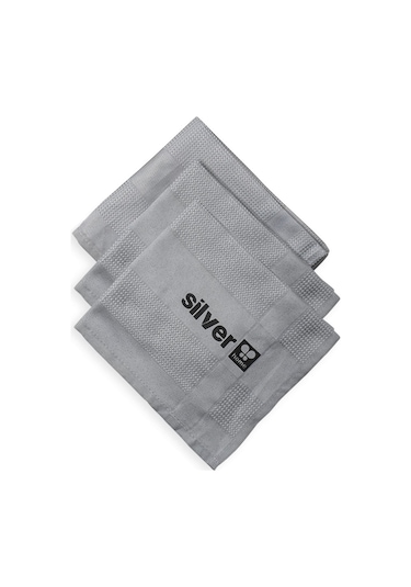 Silver Home Mikrofiber Dekoratif Cam Bezi 3'lü Gri 42 x 68 CM