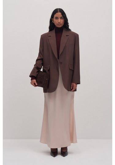 Maxi Saten Etek Ekru