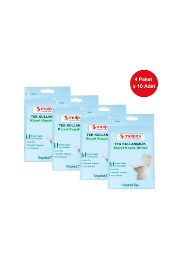 Mulpex Tek Kullanımlık Suda Çözünür Klozet Kapak Örtüsü 4 x 10'lu