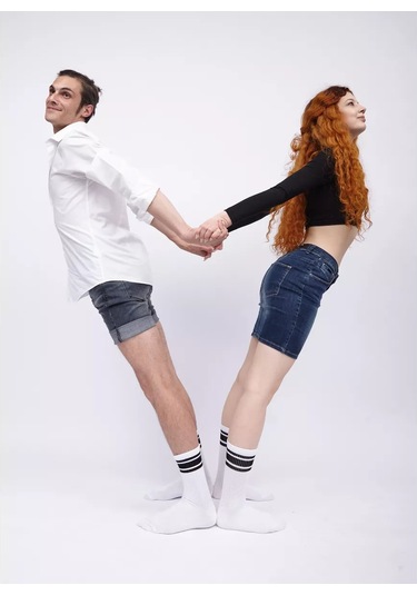 Nakses Naks's Ribanalı Çizgili Çoraplar 3 Çift 170833355 Beyaz