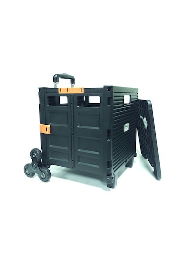 Balatlı Katlanabilir BY06-B Merdiven Çıkabilen Taşıma Arabası Siyah