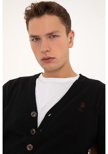 U.s. Polo Assn. Erkek Siyah Hırka Triko 50313702-vr046 Siyah