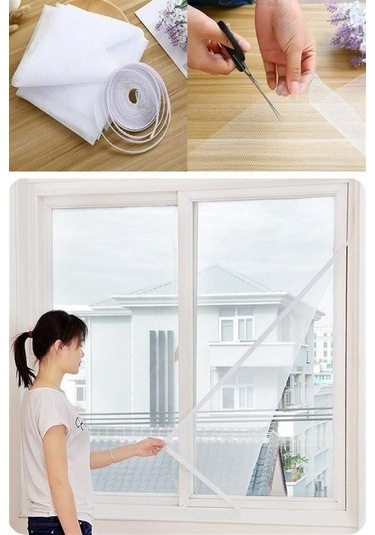 Büro Ev Ofis Hijyeni İçin Haşere Önler Tek Kanat Cam Pencere Kapı Sinekliği