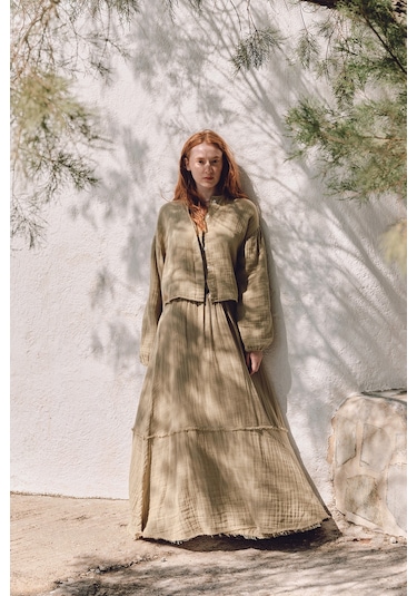 Müslin Katlı Geniş Etek Adaçayı Adaçayı