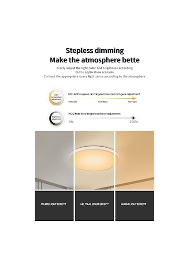 Rgbcw Tavan Lambası Tam Renkli Karartma Akıllı Rf Uzaktan Kumanda Yatak Odası Yuvarlak Tavan Lambası Us Plug Siyah