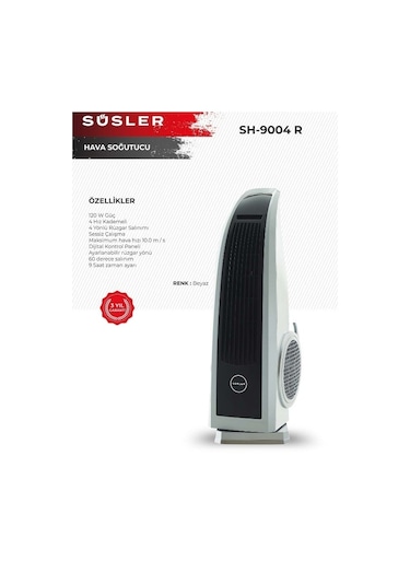 Süsler Sh-9004 R Uzaktan Kumandalı Kule Tipi Vantilatör Beyaz