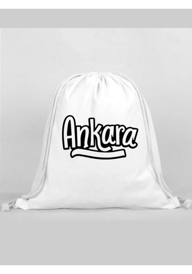 Ankara Baskılı Sırt Çantası - İp Büzgülü Spor Çanta Renkli