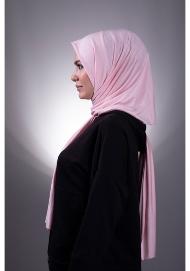 Pudra Düz Klasik Şal Viskon Kumaş Likralı Penye 202101_06 Pudra