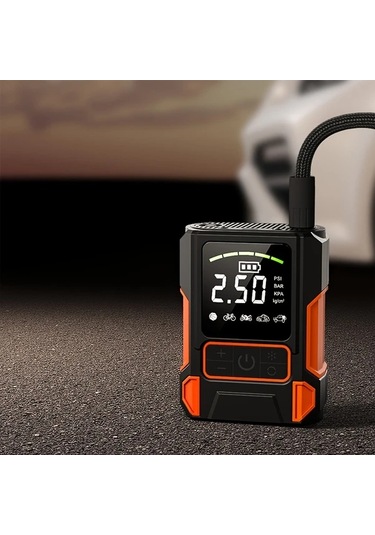 Xuweiwei Turuncu Siyah Sarj Edilebilir Mini Hava Pompasi Usb Sarjli Tasinabilir Sisme Aleti Araba Lastik Motosiklet Bisiklet Basketbol Toplari Icin