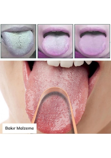 Bakır Oil Pulling Yağ Çekme Dil Plak Temizleme Aleti Dil Fırçası Diğer