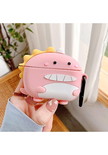 Microsonic Samsung Galaxy Uyumlu Buds 3 Pro Kılıf Cartoon Figürlü Silikon Crtn-fgr-ct-dnzr-pmb Pembe - Sarı