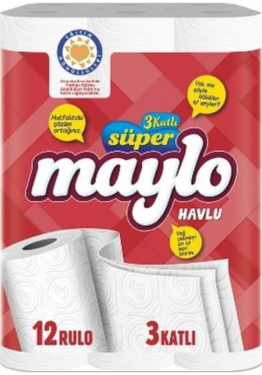 Maylo 3 Katlı Kağıt Havlu 4 x 12'li