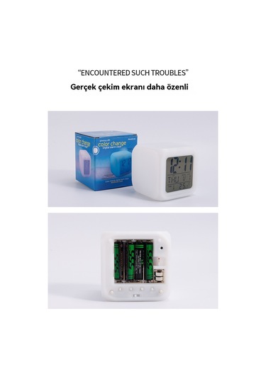 Renkli Çok Fonksiyonlu Dörtlü Çan Çocuk Elektronik Küçük Çalar Saat 2 Seti