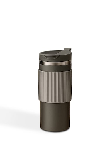 Silikon Kılıflı Gri Paslanmaz Termos 500ml Gri