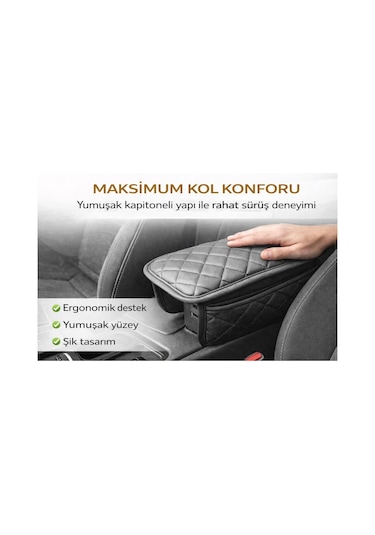 Volvo S80 Kapitoneli Araç Kolçak Kol Dayama Minderi Siyah Şhn