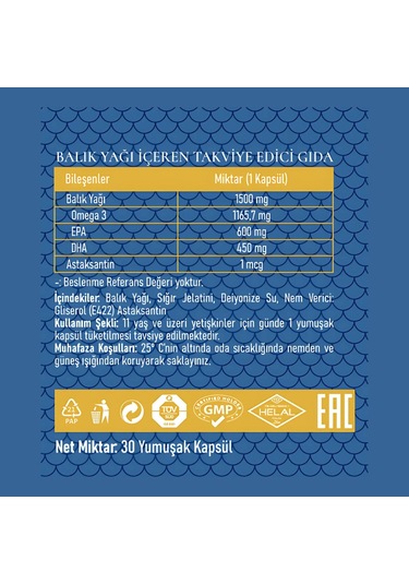 Padrovita Omega 3 1.500 Mg Balık Yağı 30 Kapsül
