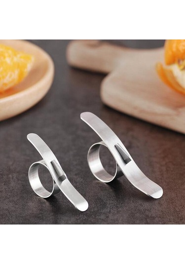 Homyl 2x Paslanmaz Çelik Portakal Kesici Pomelo Soyma Makinesi Gümüş