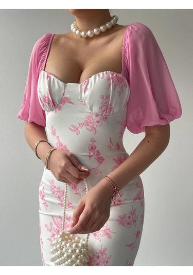 Rodolf Balon Kol Elbise Pembe