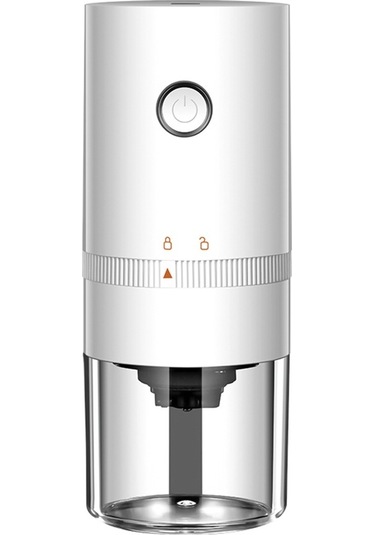 Ev & Dışarıda Kullanım Usb Şarjlı 6 Seviye Seramik Öğütücü, Otomatik Duran Portatif Kahve Fincanı Beyaz Beyaz Beyaz