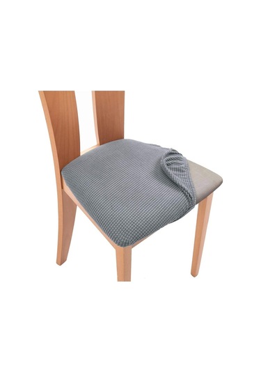 Gri Polar Polar Sandalye Minder Örtüsü Streç Ucuz Yemek Minderi Koltuk Kılıfı Arkalığı Olmadan Koruyucu Mutfak Sandalyeleri Otel Ev