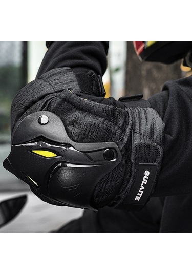 Sones Sulaite Motosiklet Koruyucu Rider Rüzgar Sıcaklığı Koruyucu Dişli Sürüş Ekipmanı Dizlik + Dirsek Pedi Siyah