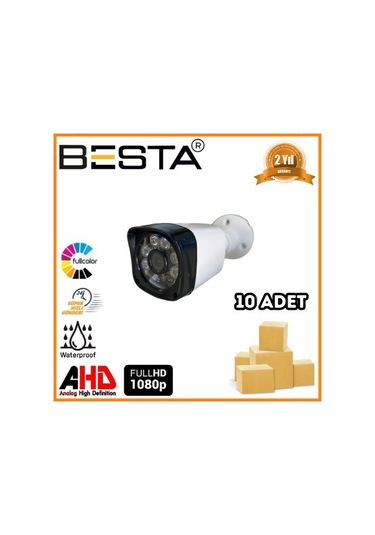 2 1080p 6 Atom Warm Led Bullet Ahd Güvenlik Kamerası 10 Adet Koli