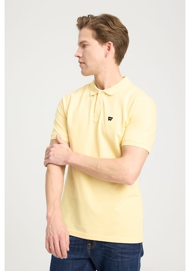 Regular Fit Normal Kesim Polo Yaka %100 Pamuk Sarı Tişört W7D5K4XX2TXCU Sarı
