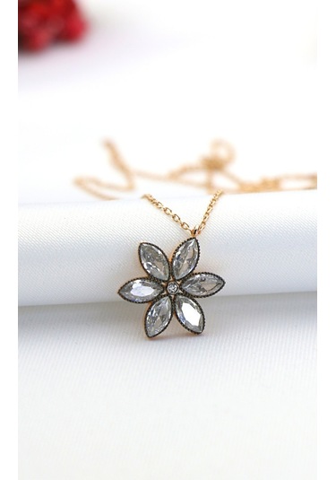 Elmas Montür Lotus Gümüş Kolye