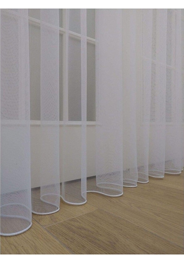 Ekru Düz Tül Perde Grek Etek Kurşunlu Sık Pile 1'e 3 Pile-ekru Ekru