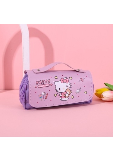 Romeo Mora Öğrencilere Yönelik Çok Işlevli, Büyük Kapasiteli, Stresi Azaltan Elde Taşınan Kırtasiye Malzemesi It0ul4 Açık Mor