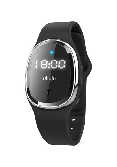 Kosona M19 Ultrasonik Sinek Kovucu Bileklik - Bebek, Hamile Ve Yetişkinler İçin Dışarıda Kullanıma Uygun, Saat Fonksiyonlu, Su Geçirmez Siyah