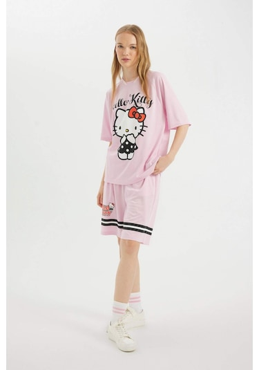 Defacto Coool Hello Kitty Loose Fit Şort D4219AX24HSPN614 Pembe