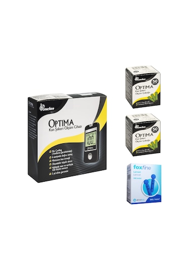 Optima Şeker Ölçüm Cihazı + Strip 100 Adet + 100 Lanset